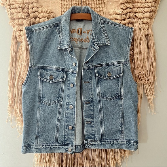 Harley-Davidson Other - Vintage 90’s Harley Davidson Denim Biker Vest